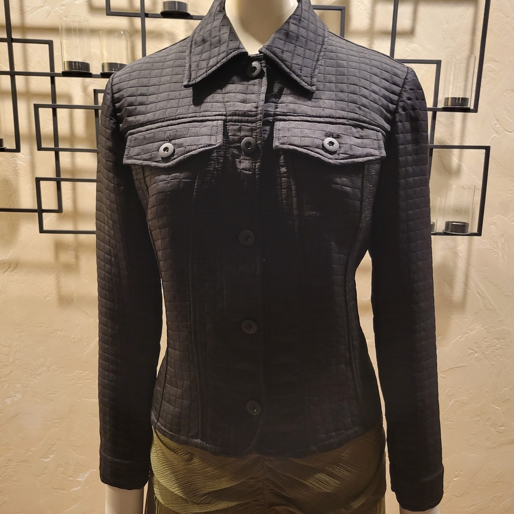 Harve Benard Dark Gray Quilted Blazer